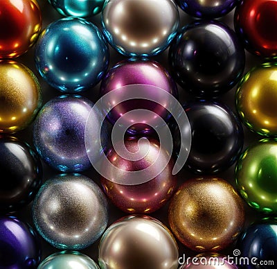 Metallic Balls created with Generative AI Stock Photo