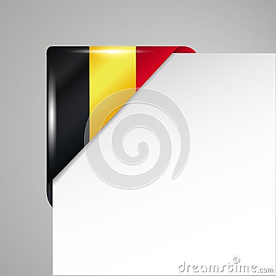 Metallic belgium flag corner isolated vector illustration Vector Illustration