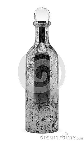 Metallic bottle isolated on white Stock Photo