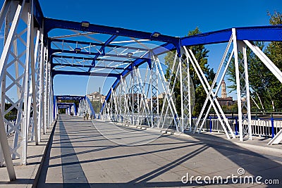 Metallic bridge of the Pilar Stock Photo