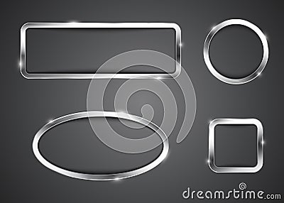 Metallic button frames for web Vector Illustration