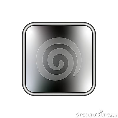 Metallic button icon. Gradient silver finish. Vector rounded shape. Abstract shiny element. Vector Illustration