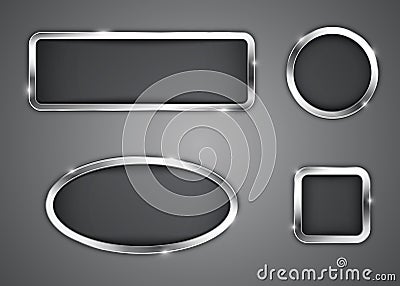 Metallic buttons Vector Illustration