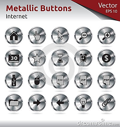 Metallic Buttons - Internet Stock Photo