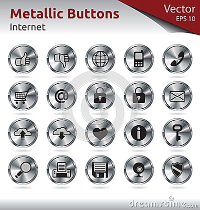 Metallic Buttons - Multimedia Stock Photo