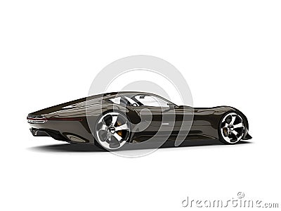 Metallic coffee brown super sports car - tail side view Stock Photo