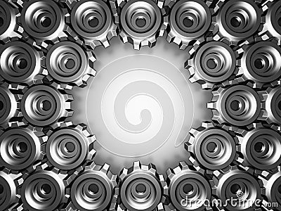 Metallic Cogwheel Gears Industrial Background Stock Photo