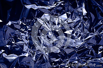 crumpled blue Aluminium Stock Photo