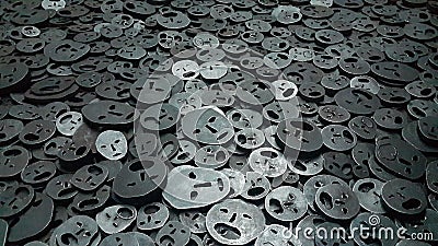 Metallic Faces of Sadness and Sorrow Editorial Stock Photo