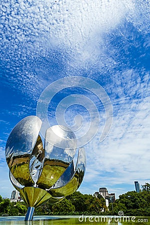 Metallic flower sculpture Editorial Stock Photo