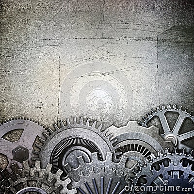 Metallic gears background Cartoon Illustration