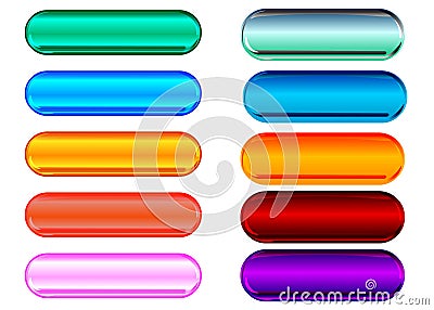 Metallic and glass buttons Stock Photo