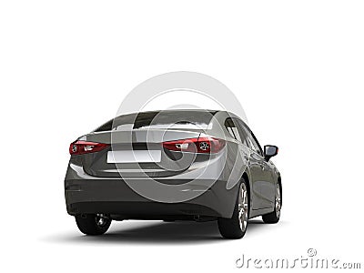 Metallic gray modern business car - back view Stock Photo