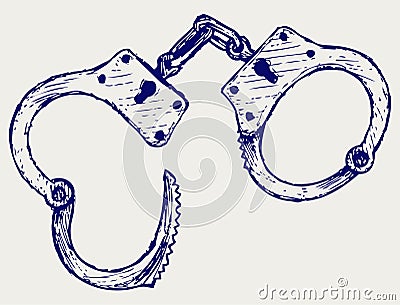 Metallic handcuffs Vector Illustration