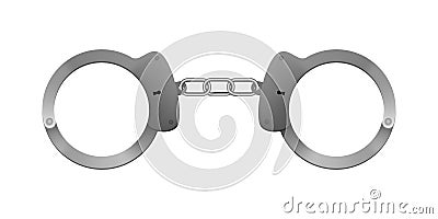 Metallic handcuffs. Vector Illustration