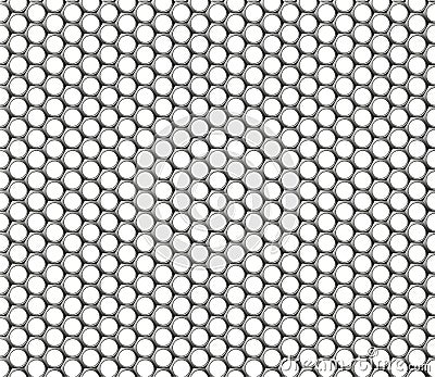 Metallic hexagonal grid realistic seamless Vector Illustration