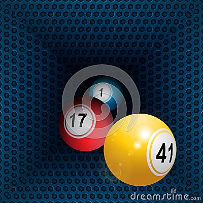 Metallic honeycomb tunnel and bingo balls Stock Photo