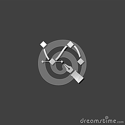 Metallic Icon - Bezier Vector Illustration