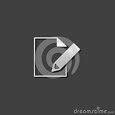 Metallic Icon - Document edit Vector Illustration