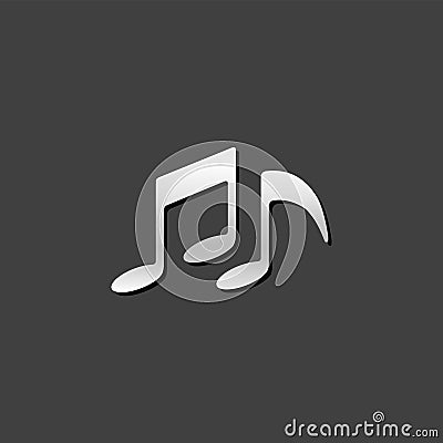 Metallic Icon - Music notes Vector Illustration