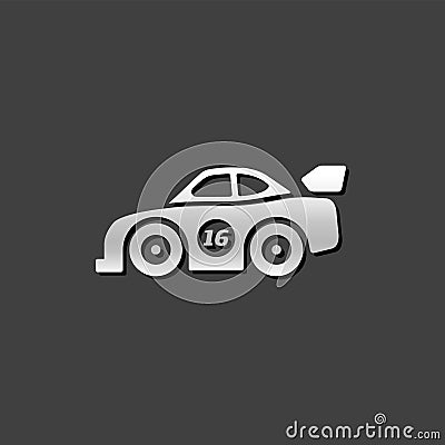 Metallic Icon - Race car Vector Illustration