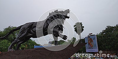 Metallic lion in the my city Editorial Stock Photo