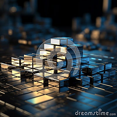 Metallic market Silver bars, stock graph on blue backdrop, capturing commodities investment synergy Stock Photo