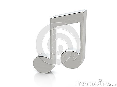 Metallic music note symbol Stock Photo