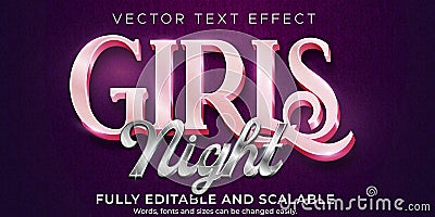 Metallic Night text effect editable shiny and elegant text style Vector Illustration