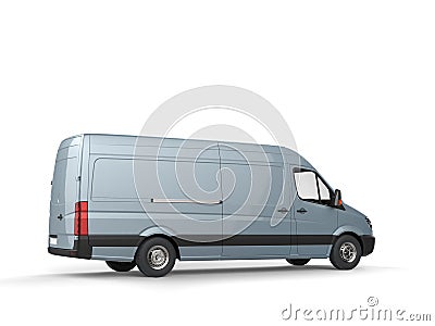 Metallic pale blue delivery van Stock Photo