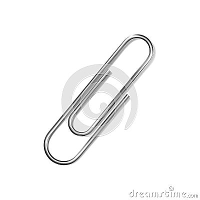 Metallic paper clip Vector Illustration