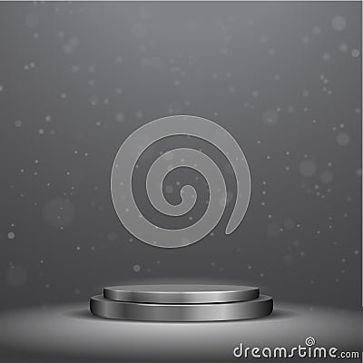 Elegant metallic podium Vector Illustration