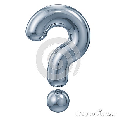 Metallic question mark, 3D rendering Stock Photo