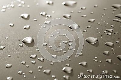 Metallic raindrops Stock Photo