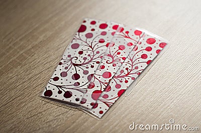 Metallic bookmarks on the table Stock Photo