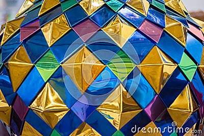 Metallic shiny multicolored dome for church Stock Photo