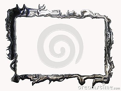 Metallic silver frame Stock Photo