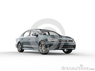 Metallic slate blue Volkswagen Passat 2018 - 2021 model - beauty shot Editorial Stock Photo