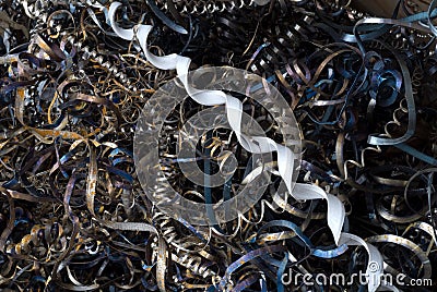 Metallic Spiral Cuttings Stock Photo