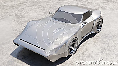 Metallic sport car concept detail model render Stock Photo