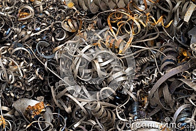 Metallic Steel Cuttings Stock Photo