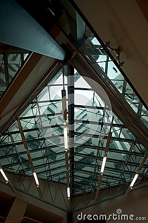 Metallic structure ceiling indoors Stock Photo