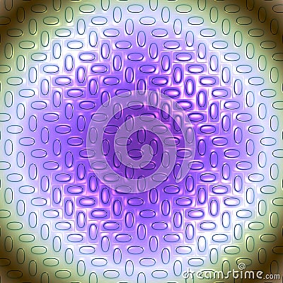 Metallic surface with a pattern of raised oval shapes, creating a three-dimensional effect. Stock Photo