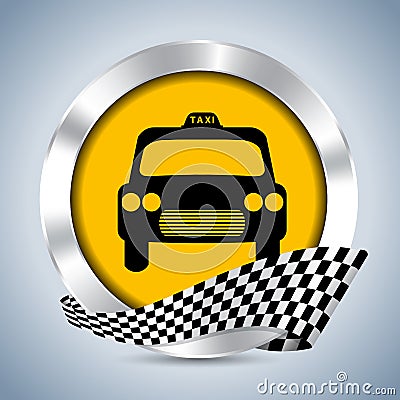 Metallic taxi badge design Vector Illustration