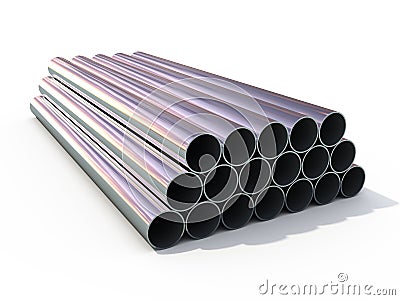 Metallic tubes Stock Photo