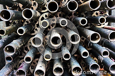 Metallic tubes pattern Stock Photo