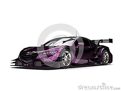 Metallic violet modern super race car Stock Photo