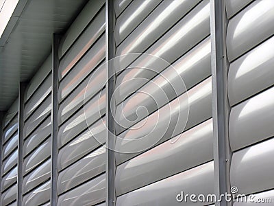 Metallic window shutter at the office building Stock Photo