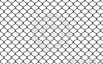 Metallic wired fence pattern on white background Stock Photo