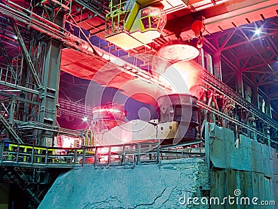 Metallurgical plant, industrial production process Stock Photo